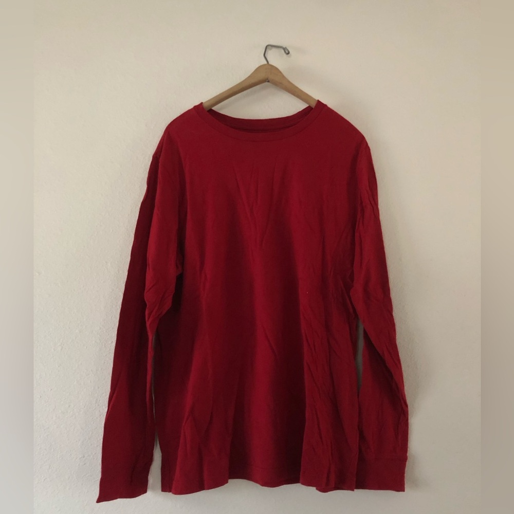 George Red Long Sleeve Men's Tee Extra Tall